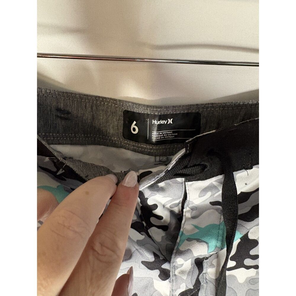 Boys Camo Hurley Swim Trunks Size 6